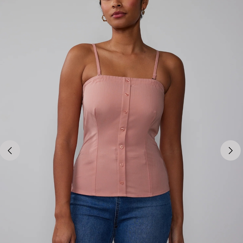 New York & Company Pink Fitted Bustier Camisole